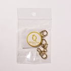 Замок карабин «Сердечко», полосатое, 3 шт. 14×26 мм, цвет золото - Фото 4