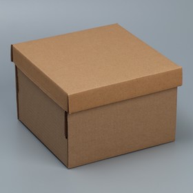 Коробка подарочная складная, упаковка, «Бурая», 22 х 22 х 15 см