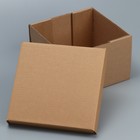 Коробка подарочная складная, упаковка, «Бурая», 22 х 22 х 15 см (комплект 3 шт) - фото 40544585