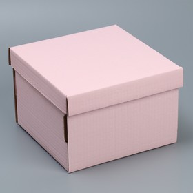 Коробка подарочная складная, упаковка, «Розовая», 22х22х15 см