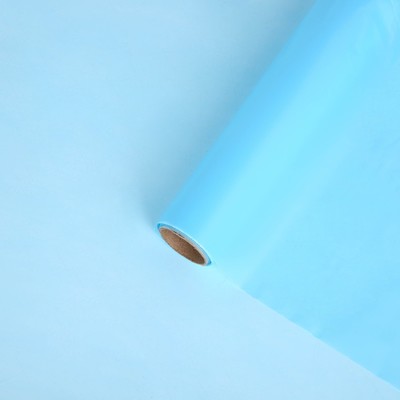 Плёнка для цветов упаковочная тишью влагостойкая «Голубая», 0.6 x 8 м, 30мкм