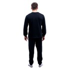 Термобелье мужское, хлопок с начёсом, размер 56, цвет чёрный - фото 21946913