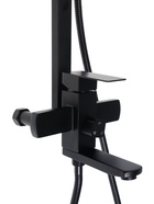 УЦЕНКА Душевая система ZEIN Z1006, смеситель, тропическая и ручная лейка, стойка, черный - фото 12785607