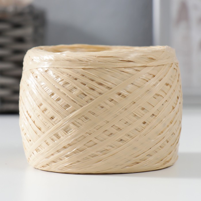 Пряжа "Для вязания мочалок" 100% полипропилен 400м/100±10 гр в форме клубка (бежевый)