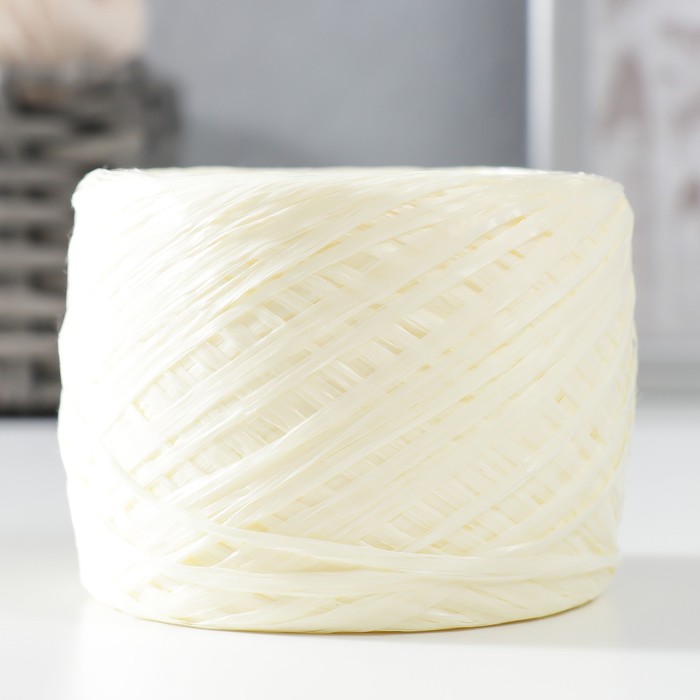 Пряжа "Для вязания мочалок" 100% полипропилен 400м/100±10 гр в форме клубка (светло-бежевый)