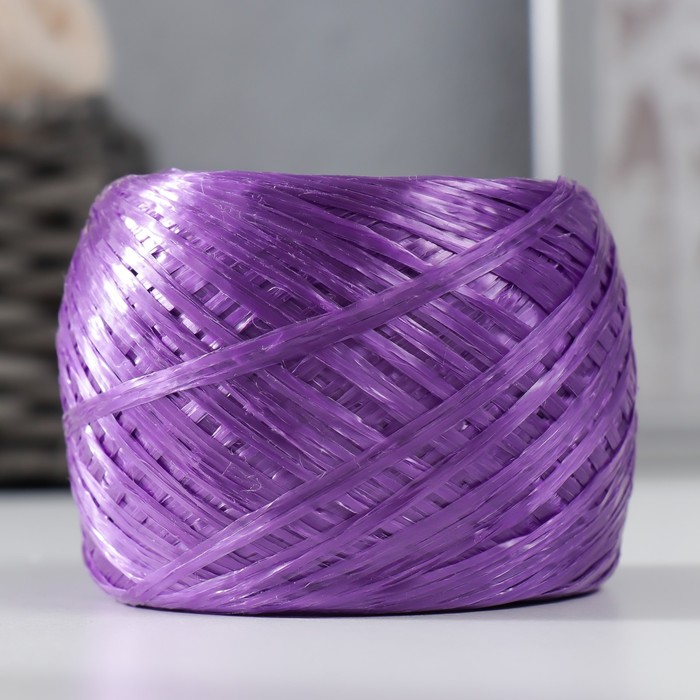 Пряжа "Для вязания мочалок" 100% полипропилен 300м/75±10 гр в форме клубка (баклажан)