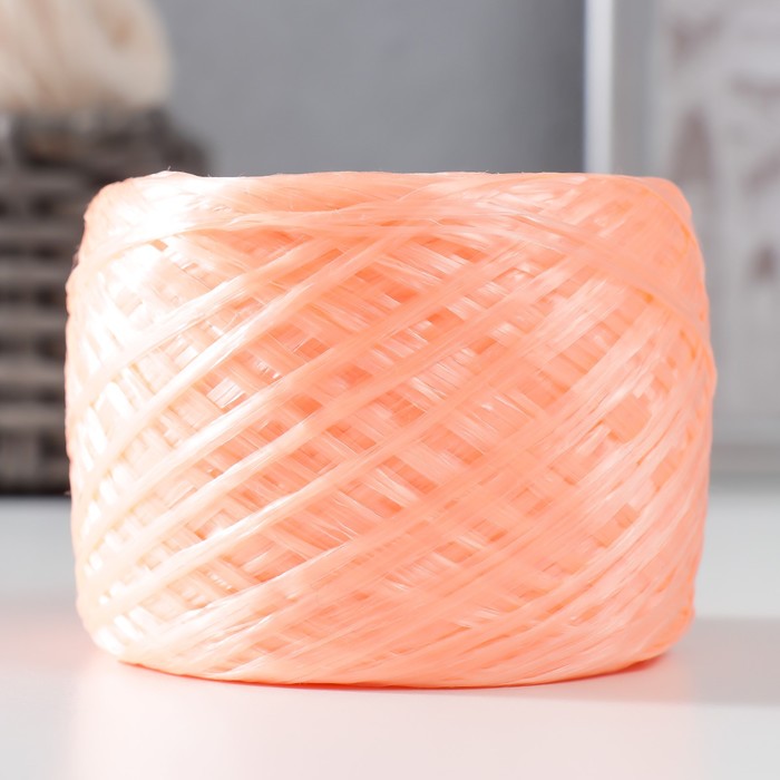 Пряжа "Для вязания мочалок" 100% полипропилен 400м/100±10 гр в форме клубка (абрикос)