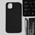 Чехол Hoco для телефона iPhone 14 Plus, кевларовая текстура, поддержка MagSafe, чёрный - Фото 4