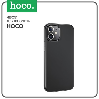 Чехол Hoco для телефона iPhone 14, TPU, усиленное окно под камеру, чёрный