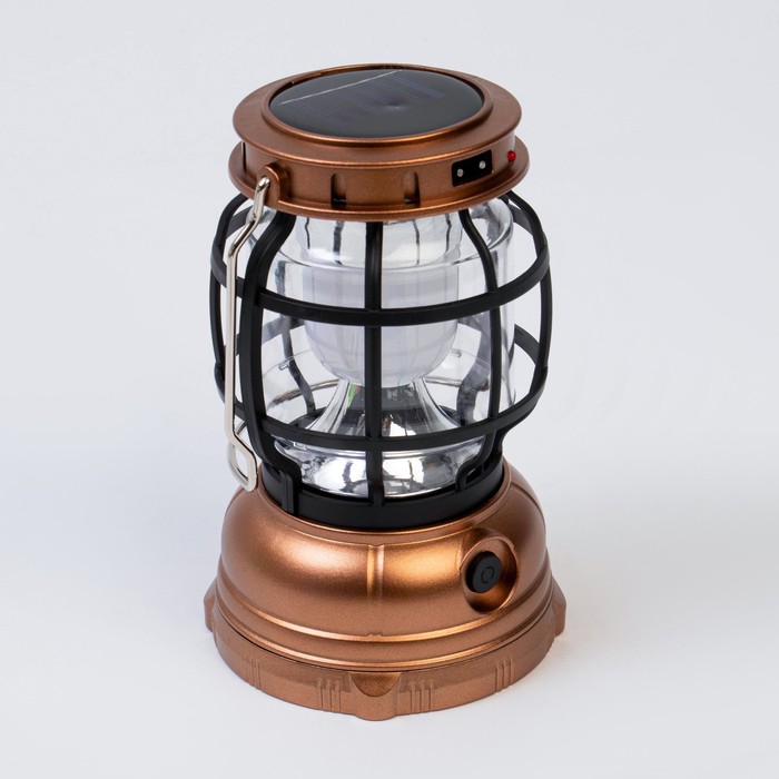 Фонарь кемпинговый аккумуляторный, 700 мАч, LED, SMD, 2 режима, солнечная батарея, от сети - Фото 1