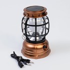 Фонарь кемпинговый аккумуляторный, 700 мАч, LED, SMD, 2 режима, солнечная батарея, от сети - Фото 2