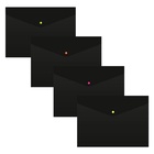 Папка-конверт на кнопке А4, 180 мкм, Calligrata No Secret, непрозрачная, черная, микс цветные кнопки - Фото 2