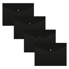 Папка-конверт на кнопке А4, 180 мкм, Calligrata No Secret, непрозрачная, черная, микс цветные кнопки - Фото 3