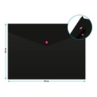 Папка-конверт на кнопке А4, 180 мкм, Calligrata No Secret, непрозрачная, черная, микс цветные кнопки - Фото 5