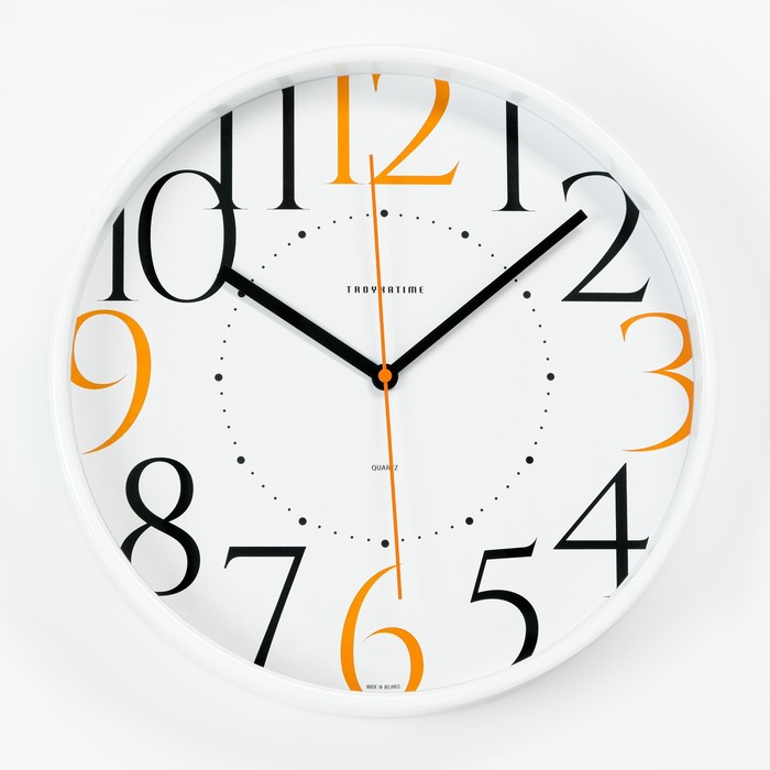 Часы настенные, серия: Интерьер "Эдит" d=30.5 см, белые