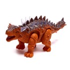 Динозавр «Анкилозавр» работает от батареек, свет и звук, цвет коричневый, в пакете - фото 320683767