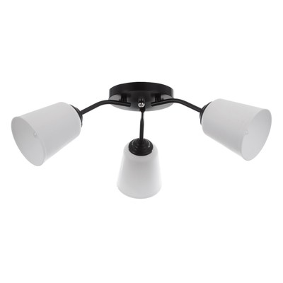 Люстра на потолок BayerLux «Онлайн», 3×15 Вт, Е27, черный/белый