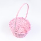 Корзина плетеная, 19х9/32 см, розовый, бамбук (комплект 2 шт) - фото 24316414