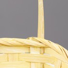 Корзина плетеная, d-14х13 h-6,5х11х20 см, желтый, бамбук - Фото 4