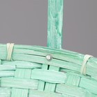 Корзина плетеная, 26х12/30 см, зеленый, бамбук - Фото 3