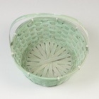 Корзина плетёная для хранения, 26×26×12 см, ручка h=18 см, бамбук, зелёная - Фото 4