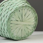 Корзина плетёная для хранения, 26×26×12 см, ручка h=18 см, бамбук, зелёная - Фото 5