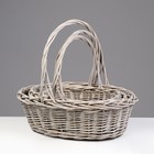 Набор плетеных корзин, 3 шт 45х37х15/40, 37х31х13/35, 32х25х11х30 см, серый, ива - фото 24524182