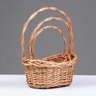 Корзин плетёная для хранения Fot, ива, бежевая, набор 3 шт. - Фото 2