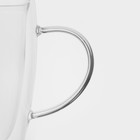 Кружка с двойными стенками «Дуо», 330 мл, 12×8.5×11.5 см, стекло, прозрачная - Фото 3