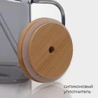 Банка Magistro «Эко», 620 мл, ручка, трубочка, с бамбуковой крышкой, стекло, прозрачная, чёрная - Фото 3