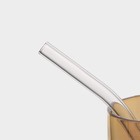 Банка Magistro «Эко», 620 мл, ручка, трубочка, с бамбуковой крышкой, стекло, прозрачная, золотая - Фото 4