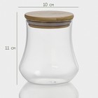 Сахарница BellaTenero «Эко», 500 мл, 10×11 см, с бамбуковой крышкой, стекло, прозрачная - Фото 2