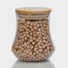 Сахарница BellaTenero «Эко», 500 мл, 10×11 см, с бамбуковой крышкой, стекло, прозрачная - Фото 4