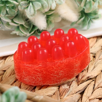 Мыло массажное с люффой «Малина/Ежевика« 100 г »Добропаровъ» розовый