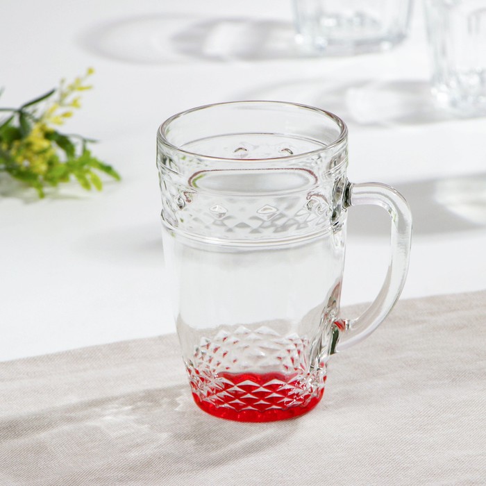 Кружка стеклянная, 400 мл, цвет МИКС - Фото 1