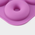 Форма для выпечки Доляна «Сладости.Пончик», силикон, 33×25×2 см, 12 ячеек, d=6,8 см, цвет МИКС - фото 4368532