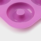 Форма для выпечки Доляна «Сладости.Пончик», силикон, 33×25×2 см, 12 ячеек, d=6,8 см, цвет МИКС - фото 4368533