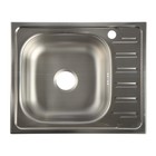 Мойка кухонная "Владикс", врезная, с сифоном, 58х48 см, левая, нержавеющая сталь 0.6 мм - фото 319199816