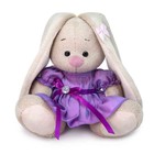 Мягкая игрушка «Зайка Ми», в сиреневом платье с блеском, 15 см - фото 498910