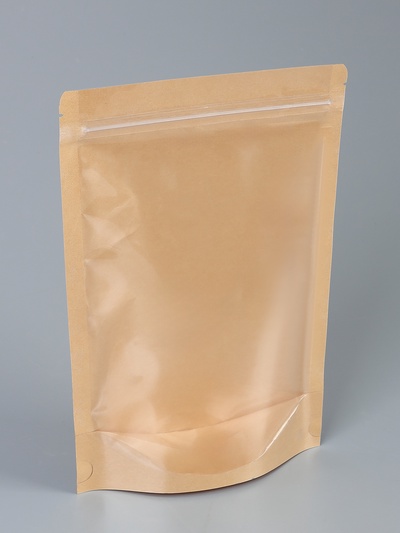 Пакет Zip-lock Крафт с прозрачной стенкой 18×26 + 4 см