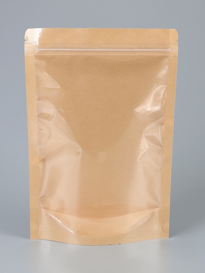 Пакет Zip-lock Крафт с прозрачной стенкой 18×26 + 4 см