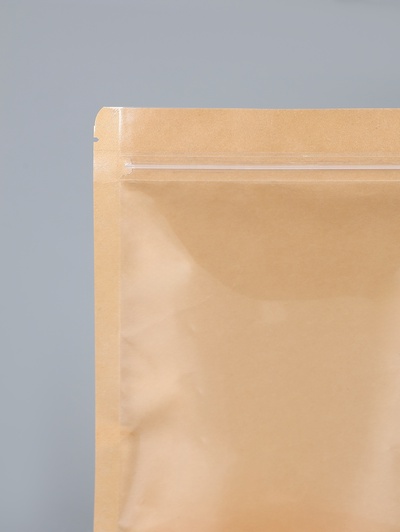 Пакет Zip-lock Крафт с прозрачной стенкой 18×26 + 4 см
