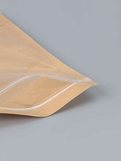 Пакет Zip-lock Крафт с прозрачной стенкой 18×26 + 4 см