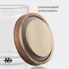 Сахарница Magistro Village, 450 мл, 9×10 см, с крышкой, стекло, акация, прозрачная - Фото 3