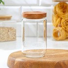 Банка стеклянная для хранения сыпучих продуктов Magistro Village, 700 мл, 9×15 см, с деревянной крышкой - Фото 2