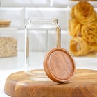 Банка стеклянная для хранения сыпучих продуктов Magistro Village, 700 мл, 9×15 см, с деревянной крышкой - Фото 3