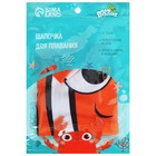 Шапочка для плавания детская «Рыбка», тканевая, обхват 46-52 см, цвет оранжевый - фото 3887221
