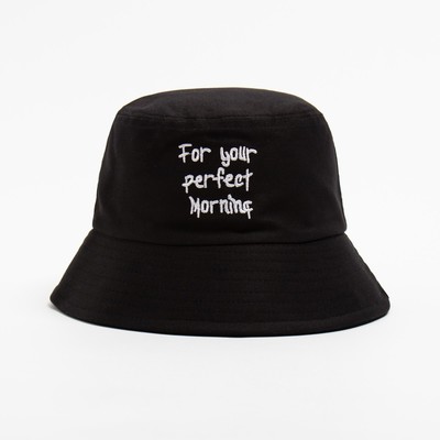 Панама MINAKU: Beachwear с надписями, чёрная, размер 56--58