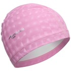 Шапочка для плавания взрослая, тканевая, обхват 54-60 см, цвет розовый - фото 4070213