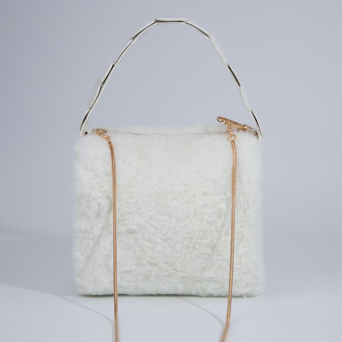 Сумка женская на молнии, цвет белый - Фото 1